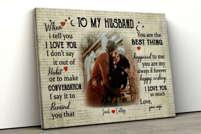 To my Husband canvas art, wife and husband art for love 1