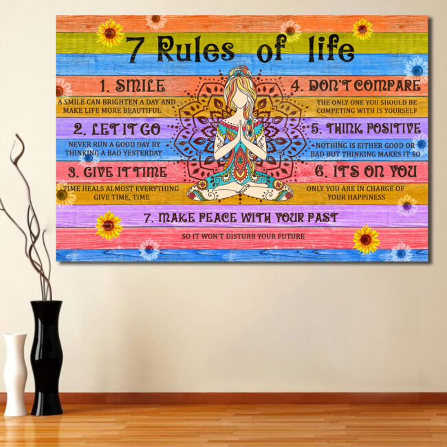 7 RULES OF LIFE Canvas art, beautiful quotes for happy life 1