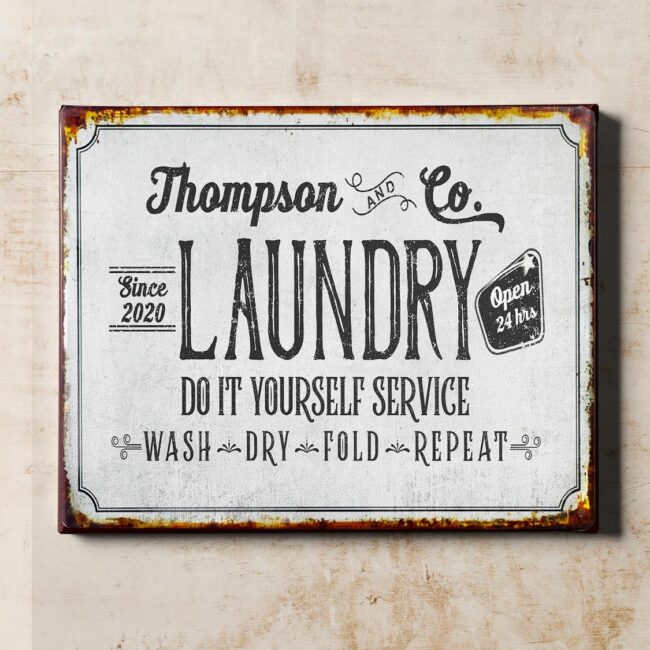 Personalized laundry room canvas art, Do it yourself service laundry room canvas 1