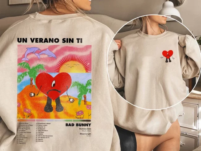 Vintage Bad Bunny Un Verano Sin Ti Sweatshirt, Contigo Mejor Bad Bunny Tour Shirt, Moscow Mule, Hottest Tour Shirt 1