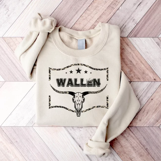 Wallen Western Sweatshirt, Wallen Bullhead Shirt, Cowboy Wallen Shirt, Rodeo Shirt, Western Cowboy Tee, Country Shirt, Group Party Shirt 1