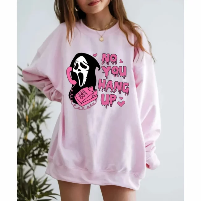 No You Hang Up Sweatshirt, Ghostface Sweatshirt, Scream Movie Sweatshirt, Horror Shirt, Halloween Sweater, Ghost Shirt, Halloween Costume 1