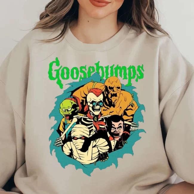 Goosebump Crewneck Sweatshirt, Retro Halloween Sweatshirt, Goosebumps T Shirt, Scream Movie Shirt, Halloween Costume 1