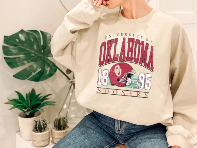 University of Oklahoma 1895 Sooners Sweatshirt, Vintage Oklahoma Sweatshirt, University Sweatshirt, College Sweater, Student Teacher Shirt 1
