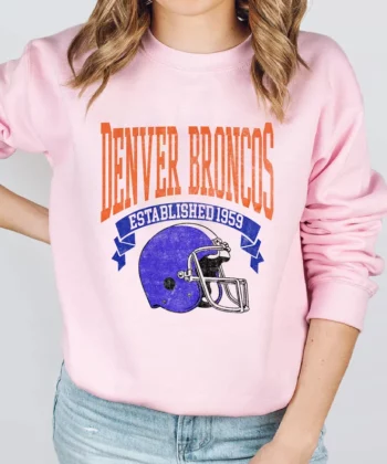 Denver Broncos Helmet Retro  Vintage Denver Broncos T-Shirt – HOMAGE