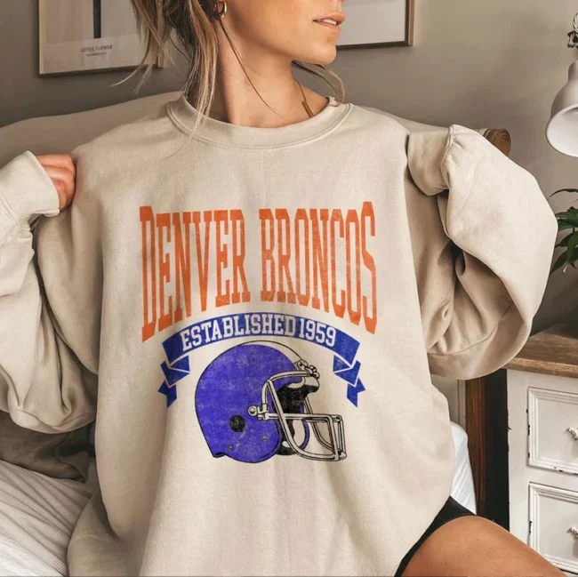 Vintage Denver Football Sweatshirt, Vintage Style Denver Football Crewneck Sweatshirt, Denver Broncos Sweatshirt, Sunday Football 1