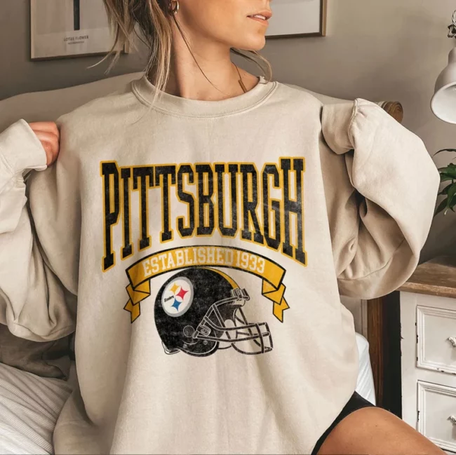 Vintage Pittsburgh Football Sweatshirt | Vintage Style Pittsburgh Football Crewneck Sweatshirt | Pittsburgh Sweatshirt | Sunday Football 1