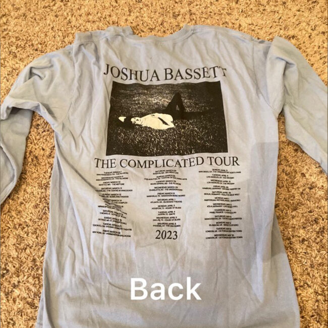 Joshua Bassett The Complicated Tour 2023 Shirt, Joshua Bassett Merch Pullover Long Sleeves, The Complicated Tour 2023 Merch 1